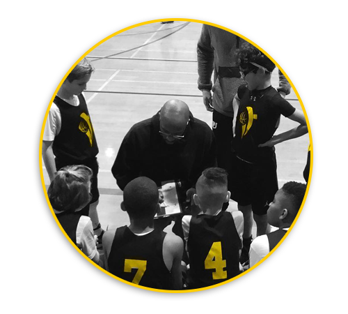 Pic of Coach Crawford and Infinite AAU Club Team